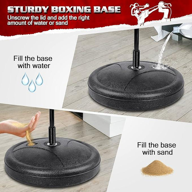 Boxing Speedy Bag Punching Bag with Stand for Adults and Teens, Height Adjustable, Speed Bags for Boxing for Training, Stress Relief and Fitness