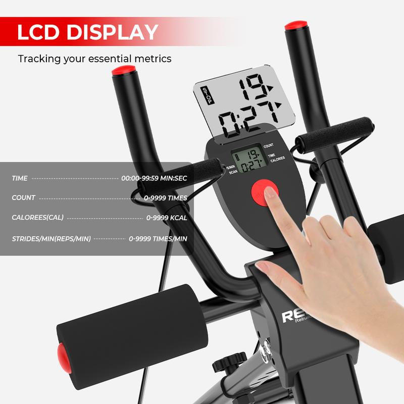 Relifesports Ab Machine, Ab Workout Equipment for Home Gym, Height Adjustable Ab Trainer, Foldable Fitness Equipment with LCD Monitor, Dealsforyoudays