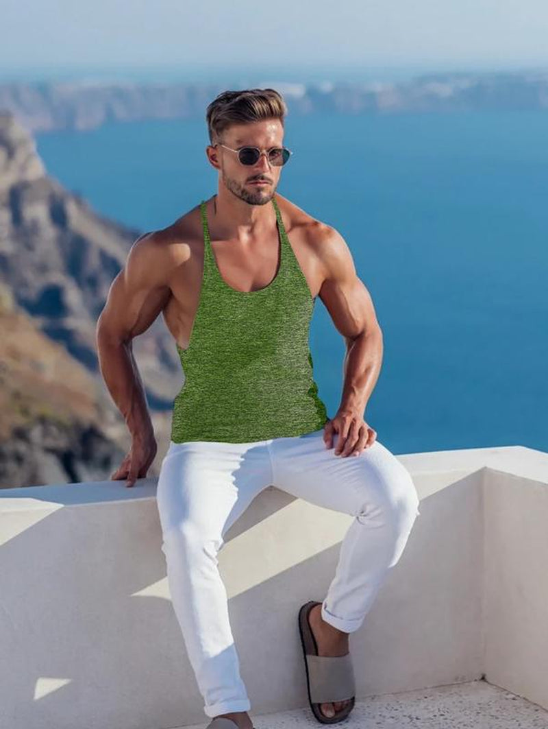 Lehmanlin Men'S Bodybuilding Vest Fitness Gym Shirt Y-Back Muscle Fitness Sports Stretch Quick-Drying Top (3 Pack) Athletic Wear Sleeveless Design Fathersdaygift Workout