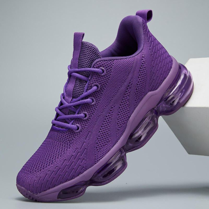 Women'S Sporty Solid Roundtoe Laces Trainers, Fashionable Lace Upfront Mesh Breathable Comfortable Sports Running Shoes, Casual Versatile Outdoor Walking-1553