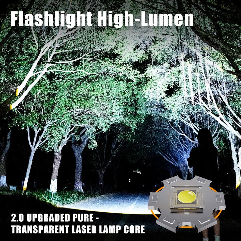 SKYFIRE 1376 LED Flashlight High Lumen Brightness, with Fire-Gathering Lens, Ultra-Bright and Rechargeable, Zoomable, Five Lighting Modes, Essential for Camping, Suitable for Outdoor and Home Use