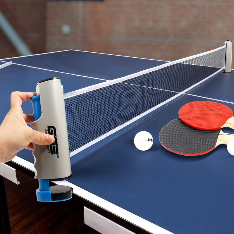 Adjustable Retractable Ping Pong Net & Post for Any Tables (Grey/Black/Orange/Blue)