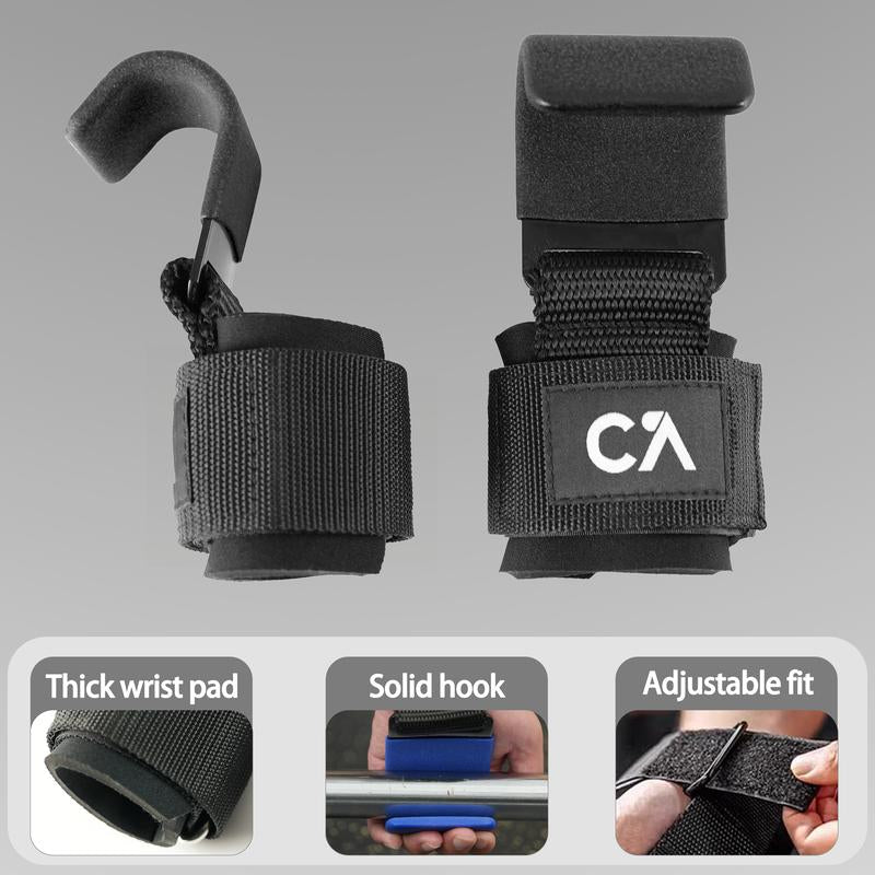 Chick Active Weight Lifting Hooks for Heavy Duty Workouts, Exercise Weight Lifting Hooks, Weight Lifting Grips for Powerlifting, Shrugs, Rows, Gym Accessories, Gym Lifting Straps with Pull up Hooks, Workout Equipment