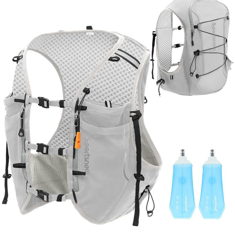 Sportsnew Running Vest for Women Men, Lightweight 10L Hydration Backpack with Waterproof Phone Pocket, 2L Water Bladder or 500Ml Soft Flasks, Breathable Pack for Hiking Trail Running Cycling Marathon Outdoor