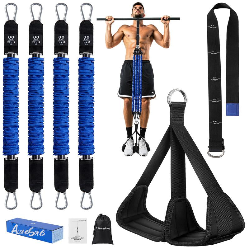 Alongsong Advanced Pull up Assist Bands Set Heavy-Duty Adjustable Weight Support 320Lbs Assistance Belt for Arm Chest Strength Training Equipment on Home Gym Outdoor Workout Stretch Bands Fitness Gear