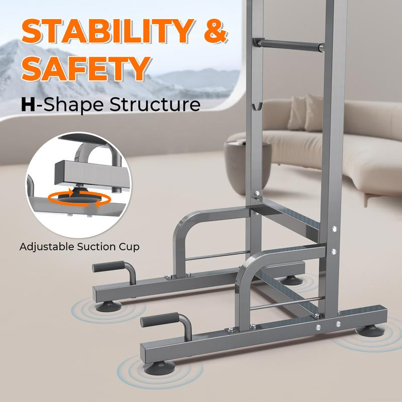 Relifesports Adjustable Power Tower Workout Station Dip Station Pull up Leg Press for Home Gym Strength Training Fitness Equipment 450LBS