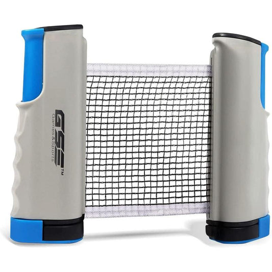 Adjustable Retractable Ping Pong Net & Post for Any Tables (Grey/Black/Orange/Blue)