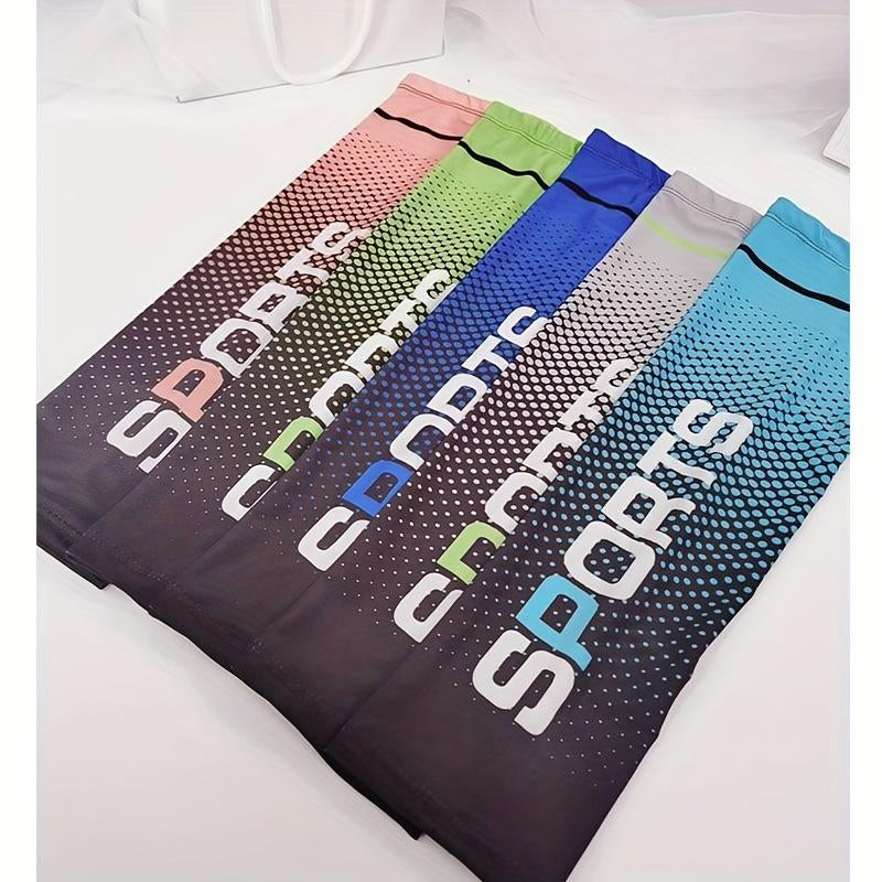 5 Pairs of Ice Sleeves, Ice Cloth Breathable Anti-Ultraviolet Running Arm Sleeves, Fitness Elbow Sports Cycling Outdoor Arm Sleeves, Sports Arm Compression Sleeves, Sun Protection Ice Silk Sleeves, High Elastic Thin Breathable Arm Sleeves, Unisex