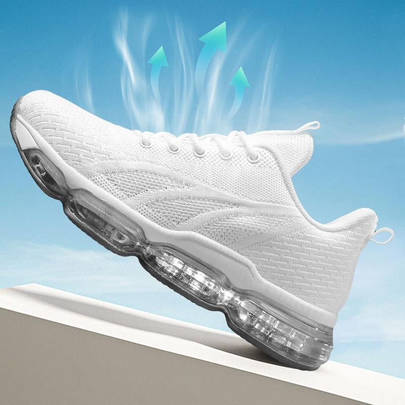 Women'S Sporty Solid Roundtoe Laces Trainers, Fashionable Lace Upfront Mesh Breathable Comfortable Sports Running Shoes, Casual Versatile Outdoor Walking-1553