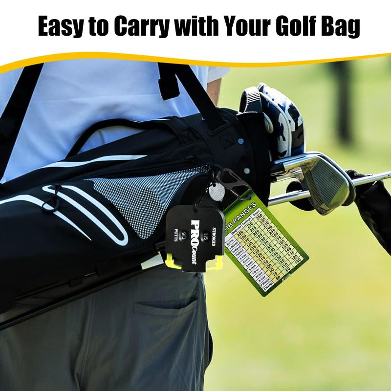 Arttodo Golf Club Range Chart Card & Golf Score Counter Clicker, Mini Golf Shot Stroke Counter, Mini Inch Range Card, Golf Accessories, Golf Gifts