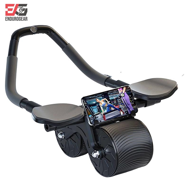 Ab Roller Wheel with Elbow Support & Automatic Rebound – Double-Wheel Core & Abs Exercise Roller + Knee Mat | ENDUROGEAR