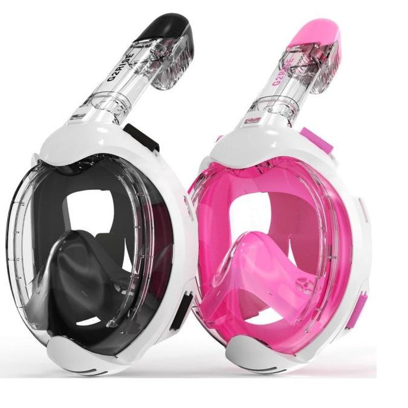 G2RISE Adults & Kids Snorkeling Set Gear, Full Face Snorkel Mask with Detachable Camera Mount, Safe Breathing, anti Fog anti Leak, with Swimming Earplug, Travel Friendly, Beginner Friendly