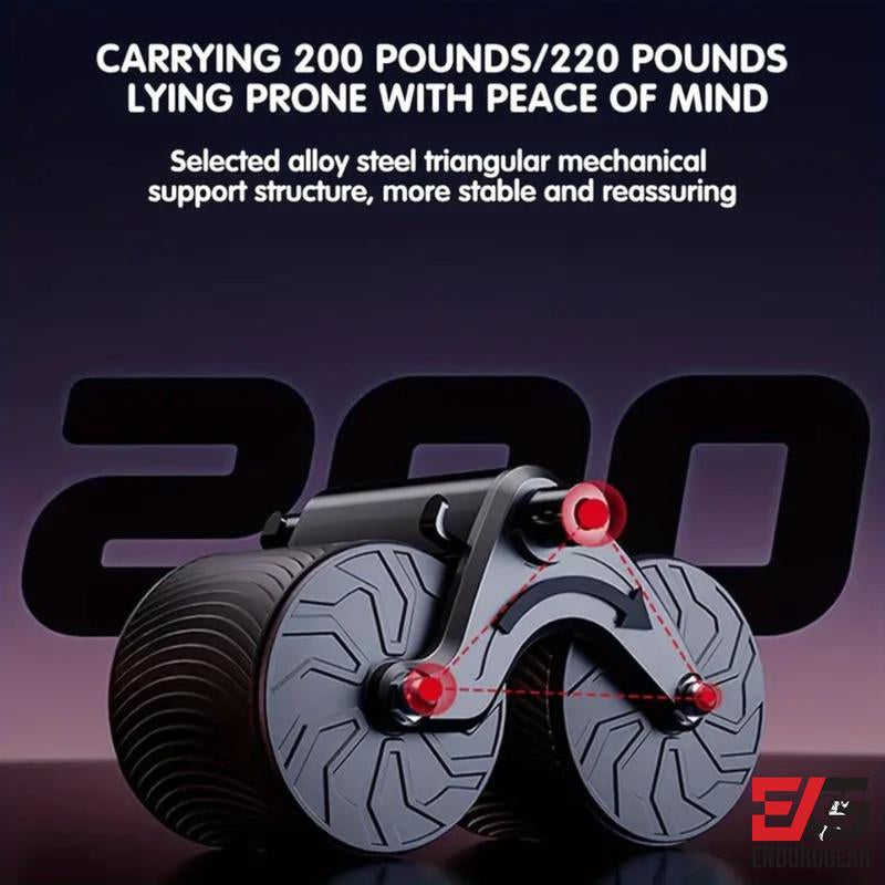Ab Roller Wheel with Elbow Support & Automatic Rebound – Double-Wheel Core & Abs Exercise Roller + Knee Mat | ENDUROGEAR