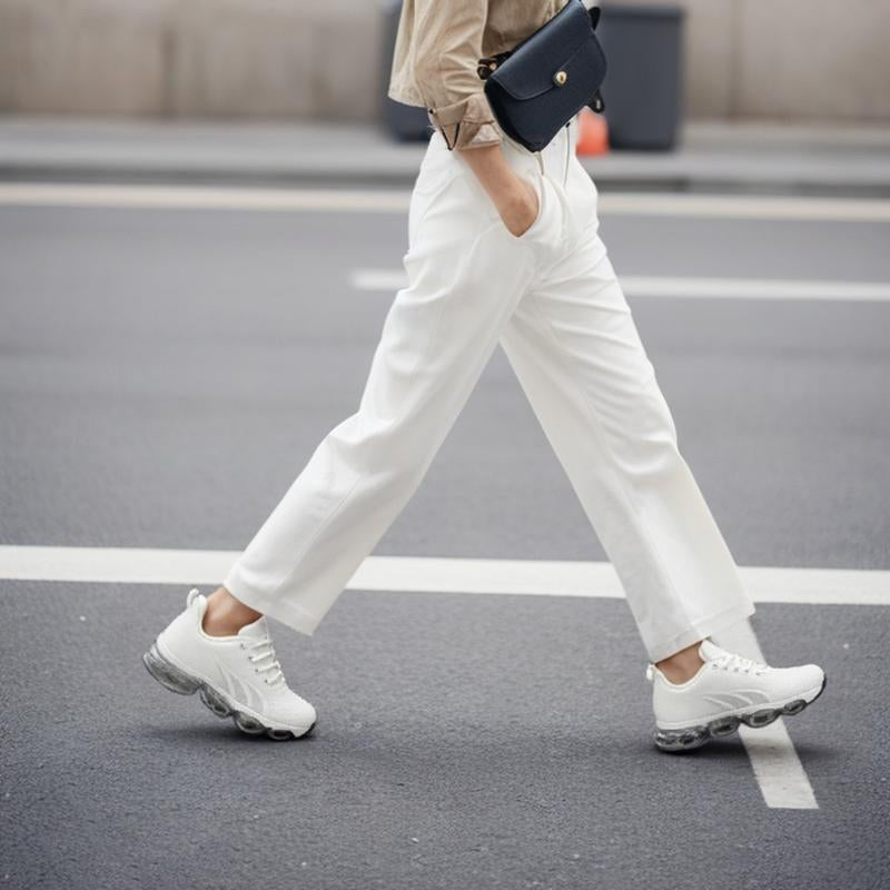 Women'S Sporty Solid Roundtoe Laces Trainers, Fashionable Lace Upfront Mesh Breathable Comfortable Sports Running Shoes, Casual Versatile Outdoor Walking-1553