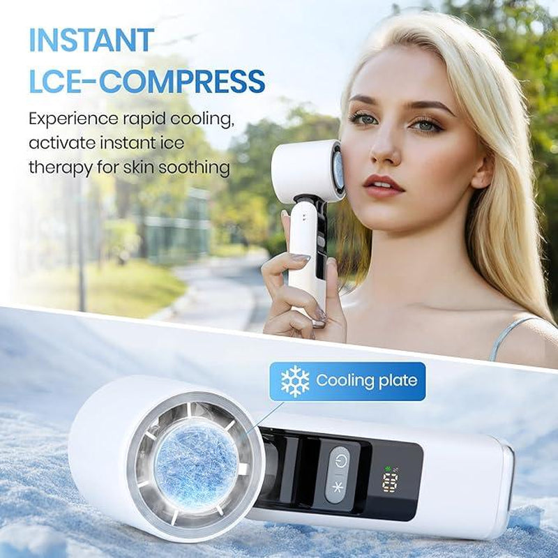 Portableairconditioner"3-In-1 Ice Cooling Portable Fan - USB Rechargeable, 10H Runtime, 100 Speeds with Ice Pad for Instant Chill, Ultra Quiet For