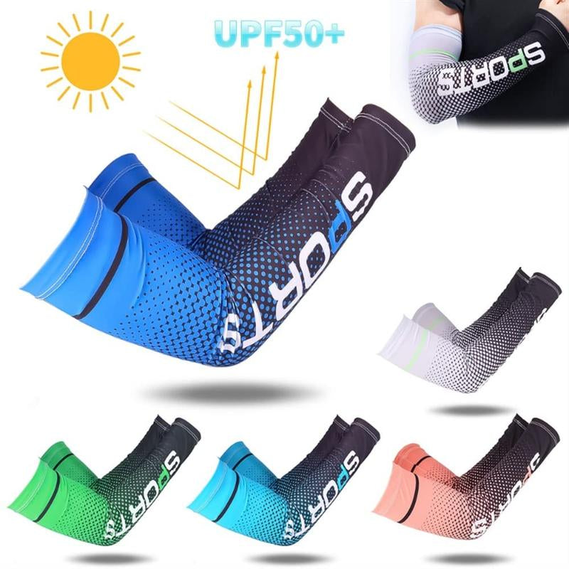 5 Pairs of Ice Sleeves, Ice Cloth Breathable Anti-Ultraviolet Running Arm Sleeves, Fitness Elbow Sports Cycling Outdoor Arm Sleeves, Sports Arm Compression Sleeves, Sun Protection Ice Silk Sleeves, High Elastic Thin Breathable Arm Sleeves, Unisex