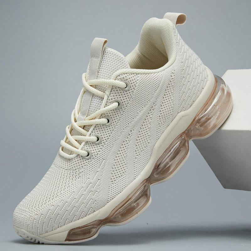 Women'S Sporty Solid Roundtoe Laces Trainers, Fashionable Lace Upfront Mesh Breathable Comfortable Sports Running Shoes, Casual Versatile Outdoor Walking-1553