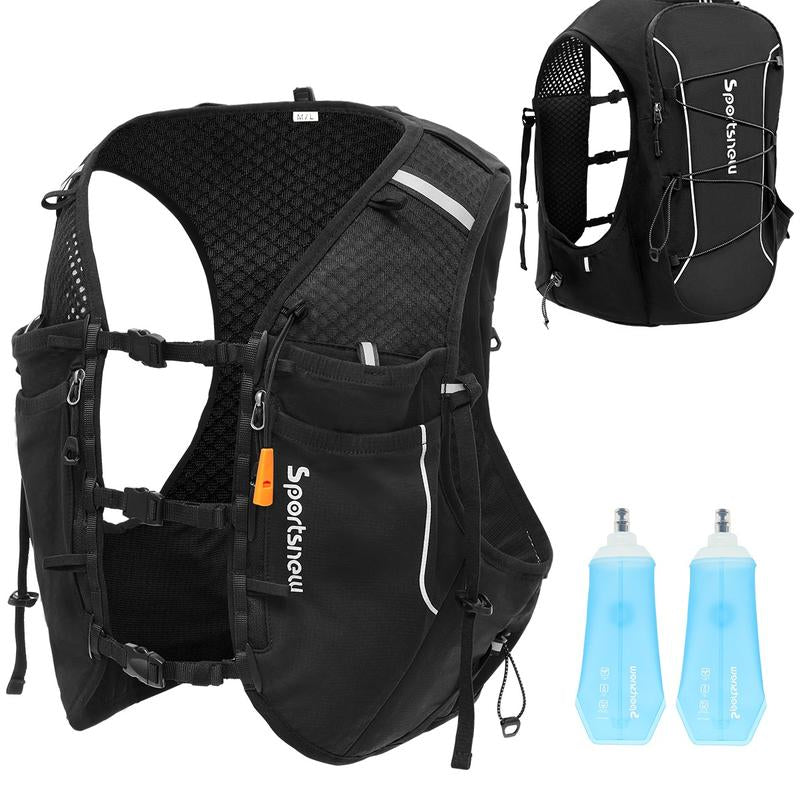Sportsnew Running Vest for Women Men, Lightweight 10L Hydration Backpack with Waterproof Phone Pocket, 2L Water Bladder or 500Ml Soft Flasks, Breathable Pack for Hiking Trail Running Cycling Marathon Outdoor