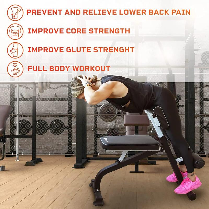 Lifepro Adjustable Roman Chair: Back & Glute Extension Bench for Hamstrings and Core Workouts
