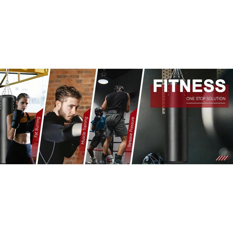 4 FT Heavy Punching Bag for Adults, Unfilled PU Punching Bag with 12 OZ Boxing Gloves for Home Gym MMA Karate Kickboxing Muay Thai Training - Perfect Gift for Men Women