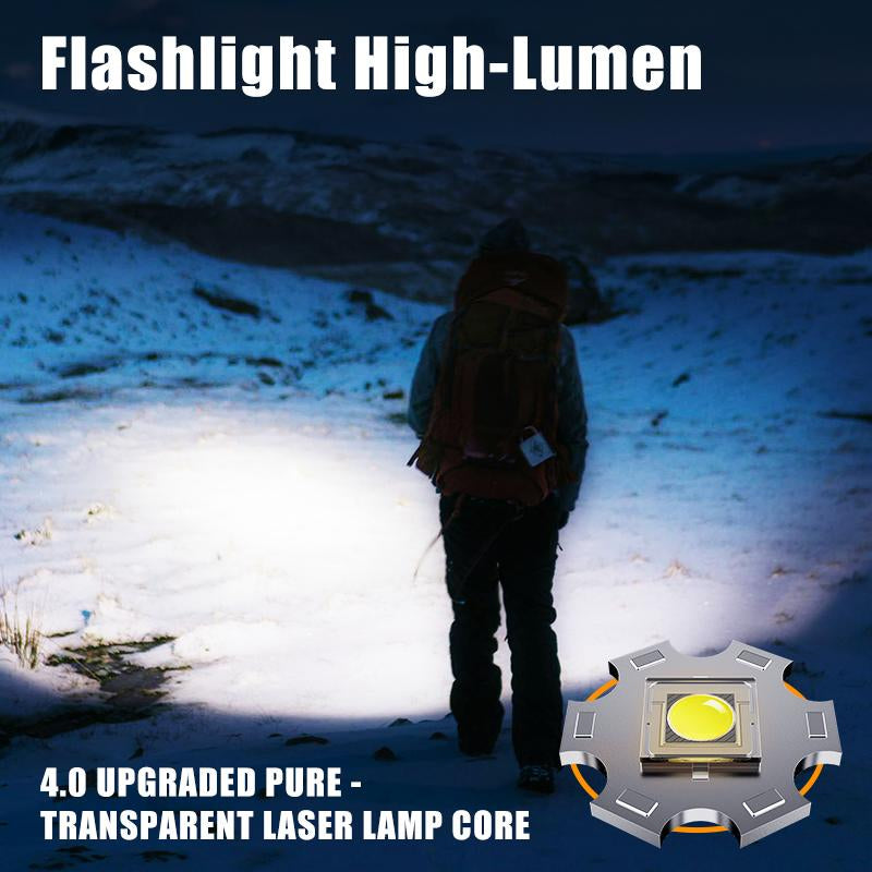 SKYFIRE 1376 LED Flashlight High Lumen Brightness, with Fire-Gathering Lens, Ultra-Bright and Rechargeable, Zoomable, Five Lighting Modes, Essential for Camping, Suitable for Outdoor and Home Use