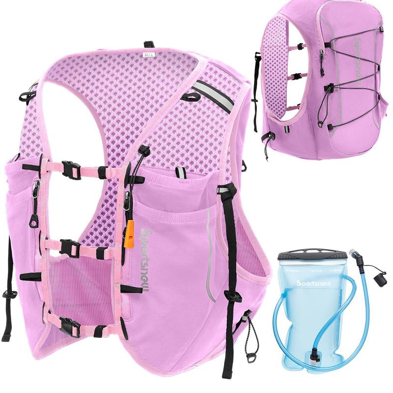 Sportsnew Running Vest for Women Men, Lightweight 10L Hydration Backpack with Waterproof Phone Pocket, 2L Water Bladder or 500Ml Soft Flasks, Breathable Pack for Hiking Trail Running Cycling Marathon Outdoor