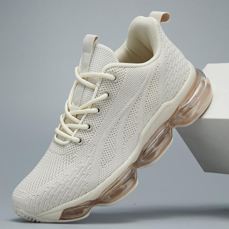 Women'S Sporty Solid Roundtoe Laces Trainers, Fashionable Lace Upfront Mesh Breathable Comfortable Sports Running Shoes, Casual Versatile Outdoor Walking-1553