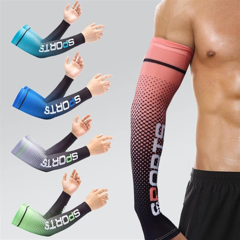 5 Pairs of Ice Sleeves, Ice Cloth Breathable Anti-Ultraviolet Running Arm Sleeves, Fitness Elbow Sports Cycling Outdoor Arm Sleeves, Sports Arm Compression Sleeves, Sun Protection Ice Silk Sleeves, High Elastic Thin Breathable Arm Sleeves, Unisex