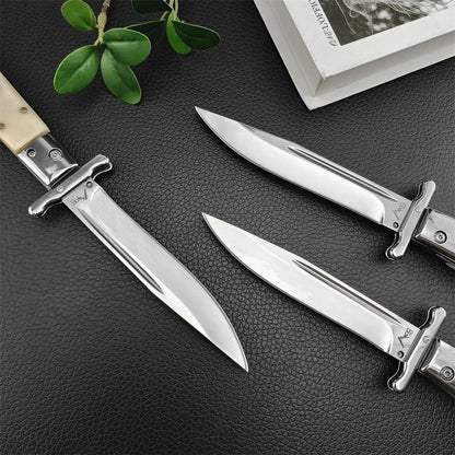 440C Stainless Steel Outdoor Folding Knife 4.1-Inch with Durable Shell Resin Handle Compact and Sharp for Camping Hiking