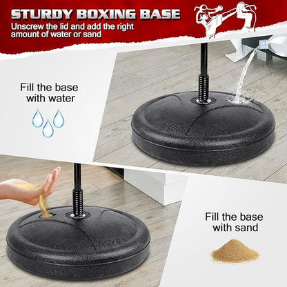 Boxing Speedy Bag Punching Bag with Stand for Adults and Teens, Height Adjustable, Speed Bags for Boxing for Training, Stress Relief and Fitness