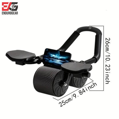 Ab Roller Wheel with Elbow Support & Automatic Rebound – Double-Wheel Core & Abs Exercise Roller + Knee Mat | ENDUROGEAR