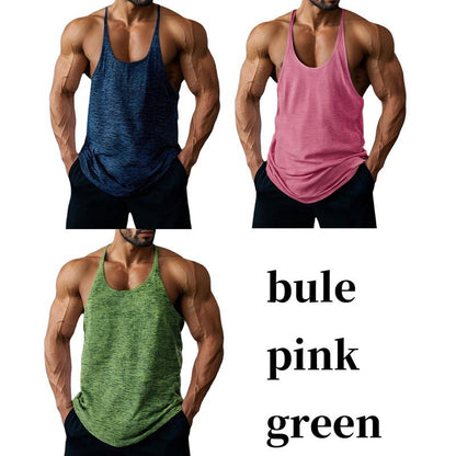 Lehmanlin Men'S Bodybuilding Vest Fitness Gym Shirt Y-Back Muscle Fitness Sports Stretch Quick-Drying Top (3 Pack) Athletic Wear Sleeveless Design Fathersdaygift Workout