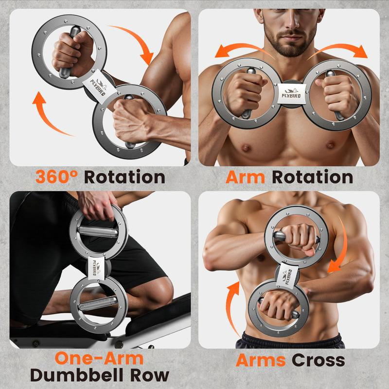 Flybird Spinning Rotator Burn Machine, 12Lbs Arm Trainer with Adjustable Resistance, 360° Forearm & Miracle Grip Strengthener for Men & Women,Ideal for Home Gym Workouts