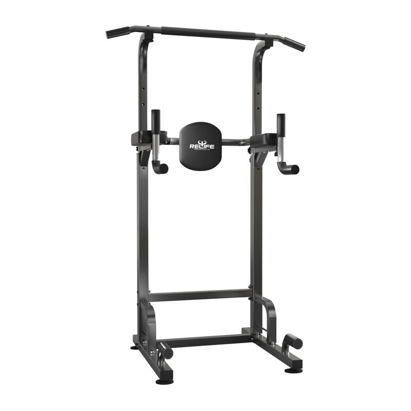 Relifesports Adjustable Power Tower Workout Station Dip Station Pull up Leg Press for Home Gym Strength Training Fitness Equipment 450LBS