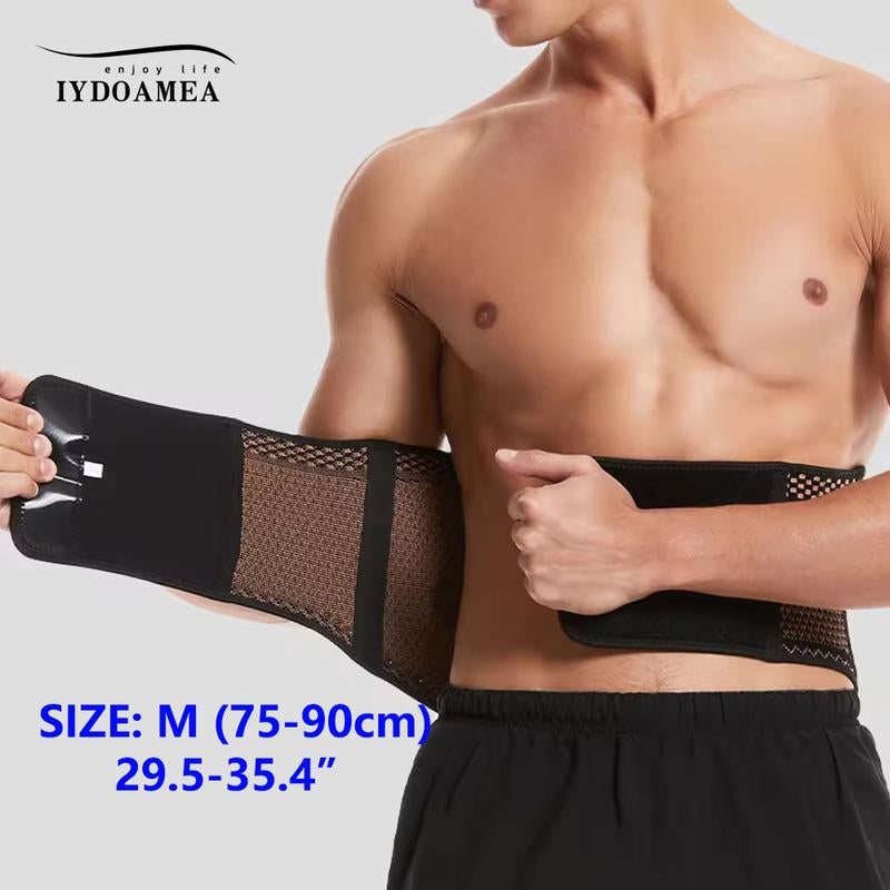 IYDOAMEA Copper Back Braces for Lower Back Pain, Breathable Lumbar Support Belt for Men and Women, Lower Back Brace for Herniated Disc, Sciatica, Scoliosis, Heavy Lifting Outdoorfun Dealsforyoudays