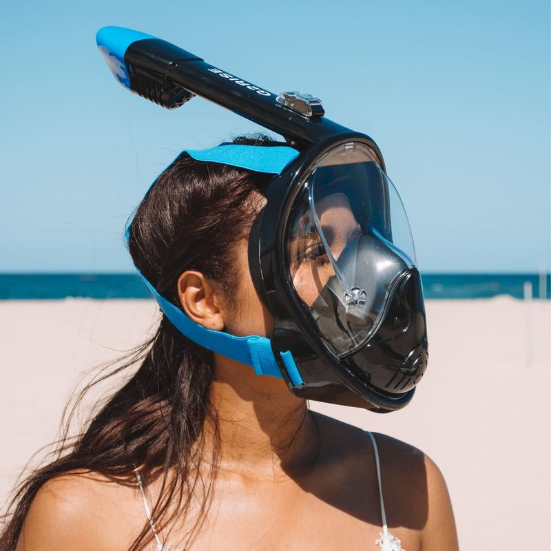 G2RISE Adults & Kids Snorkeling Set Gear, Full Face Snorkel Mask with Detachable Camera Mount, Safe Breathing, anti Fog anti Leak, with Swimming Earplug, Travel Friendly, Beginner Friendly