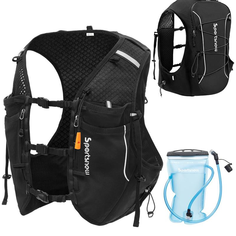 Sportsnew Running Vest for Women Men, Lightweight 10L Hydration Backpack with Waterproof Phone Pocket, 2L Water Bladder or 500Ml Soft Flasks, Breathable Pack for Hiking Trail Running Cycling Marathon Outdoor