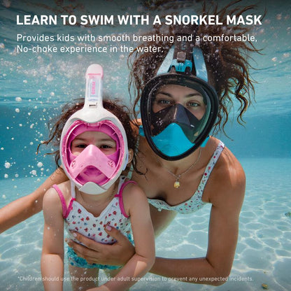 G2RISE Adults & Kids Snorkeling Set Gear, Full Face Snorkel Mask with Detachable Camera Mount, Safe Breathing, anti Fog anti Leak, with Swimming Earplug, Travel Friendly, Beginner Friendly