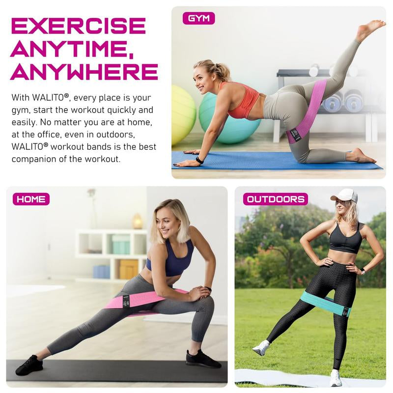 Resistance Bands for Legs and Butt, Fabric Exercise Loop Bands Yoga, Pilates, Rehab, Fitness and Home Workout, Strength Bands for Booty