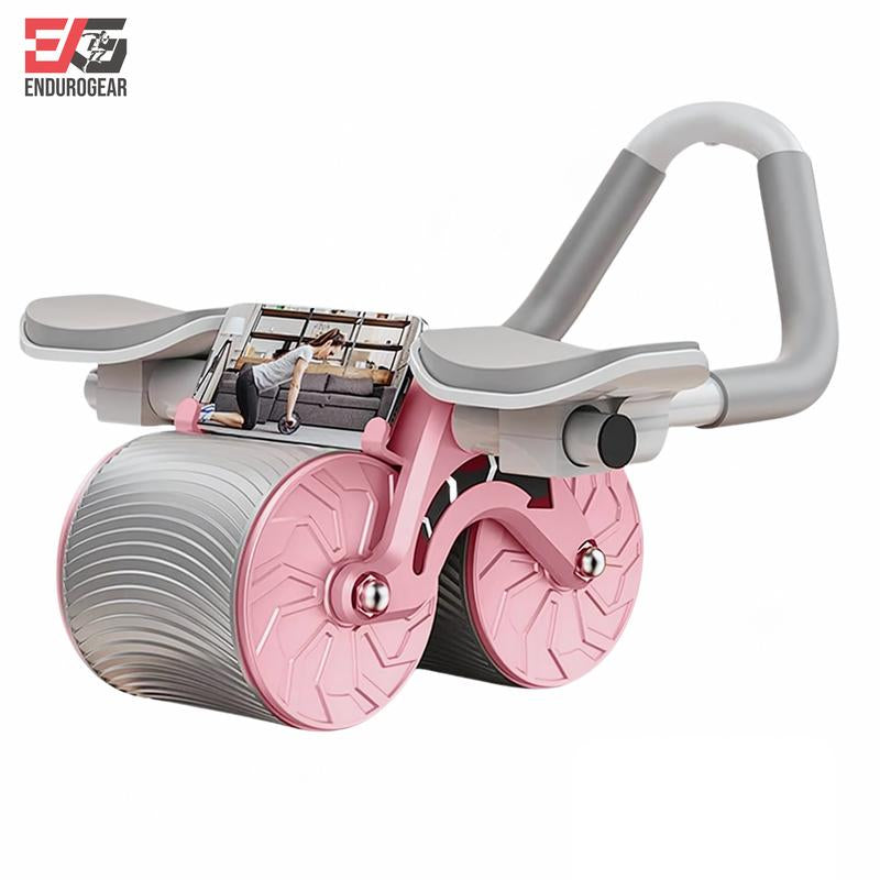Ab Roller Wheel with Elbow Support & Automatic Rebound – Double-Wheel Core & Abs Exercise Roller + Knee Mat | ENDUROGEAR