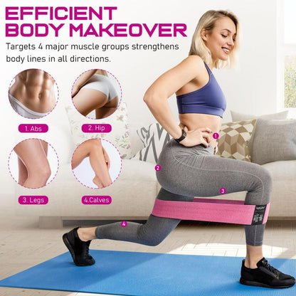 Resistance Bands for Legs and Butt, Fabric Exercise Loop Bands Yoga, Pilates, Rehab, Fitness and Home Workout, Strength Bands for Booty