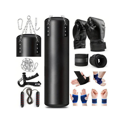 4 FT Heavy Punching Bag for Adults, Unfilled PU Punching Bag with 12 OZ Boxing Gloves for Home Gym MMA Karate Kickboxing Muay Thai Training - Perfect Gift for Men Women