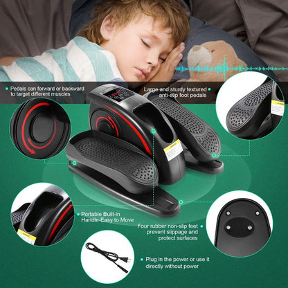 ANCHEER under Desk Elliptical, Electric Seated Pedal Exerciser, Quiet & Compact Mini Elliptical Trainer with Display Monitor and Remote Control, Home Office Leg Exercise Equipment for Seniors Adults