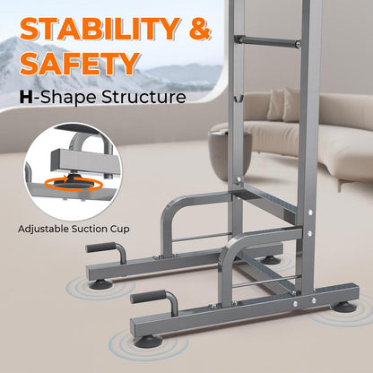 Relifesports Adjustable Power Tower Workout Station Dip Station Pull up Leg Press for Home Gym Strength Training Fitness Equipment 450LBS