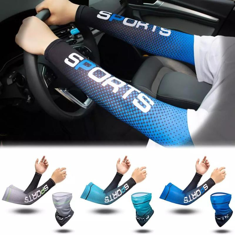 5 Pairs of Ice Sleeves, Ice Cloth Breathable Anti-Ultraviolet Running Arm Sleeves, Fitness Elbow Sports Cycling Outdoor Arm Sleeves, Sports Arm Compression Sleeves, Sun Protection Ice Silk Sleeves, High Elastic Thin Breathable Arm Sleeves, Unisex