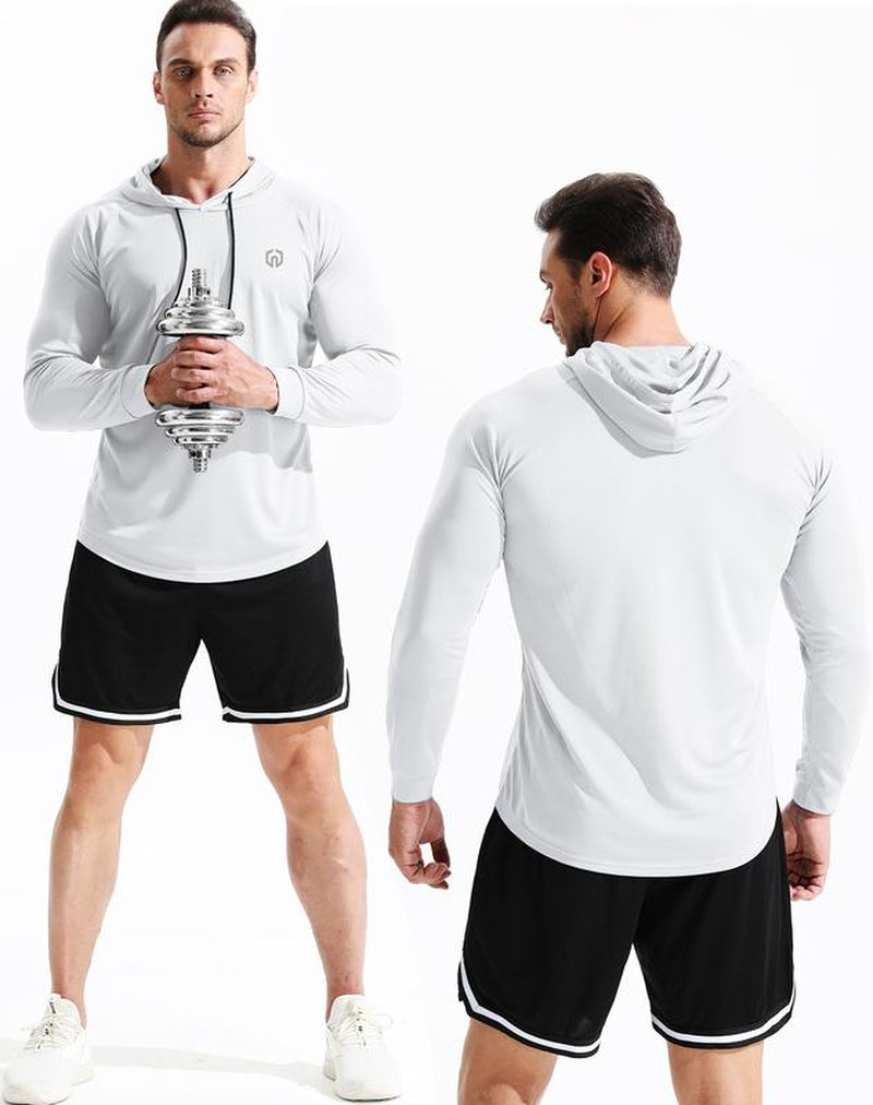 NELEUS Men'S 3 Pack Long Sleeve Drawstring Hoodie Athletic Shirts, Workout Hoodies