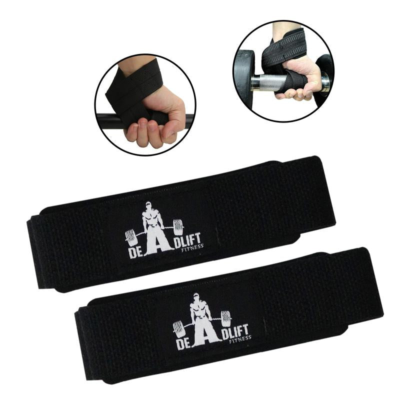 DHABII Premium Gym Lifting Straps and Wrist Wraps BUNDLE- 18" Wrist Wraps and 24" Straps for Weightlifting and Other Gym Workout, Gym Straps