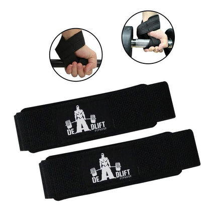DHABII Premium Gym Lifting Straps and Wrist Wraps BUNDLE- 18" Wrist Wraps and 24" Straps for Weightlifting and Other Gym Workout, Gym Straps