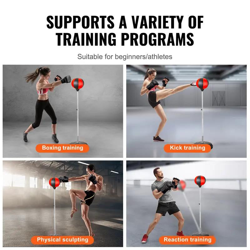 Boxing Speedy Bag Punching Bag with Stand for Adults and Teens, Height Adjustable, Speed Bags for Boxing for Training, Stress Relief and Fitness