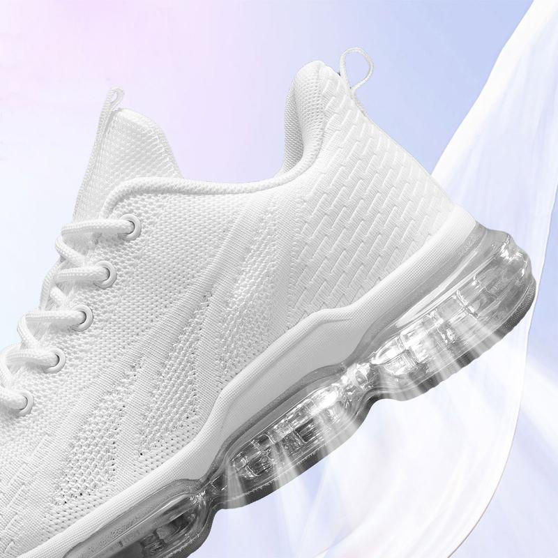 Women'S Sporty Solid Roundtoe Laces Trainers, Fashionable Lace Upfront Mesh Breathable Comfortable Sports Running Shoes, Casual Versatile Outdoor Walking-1553